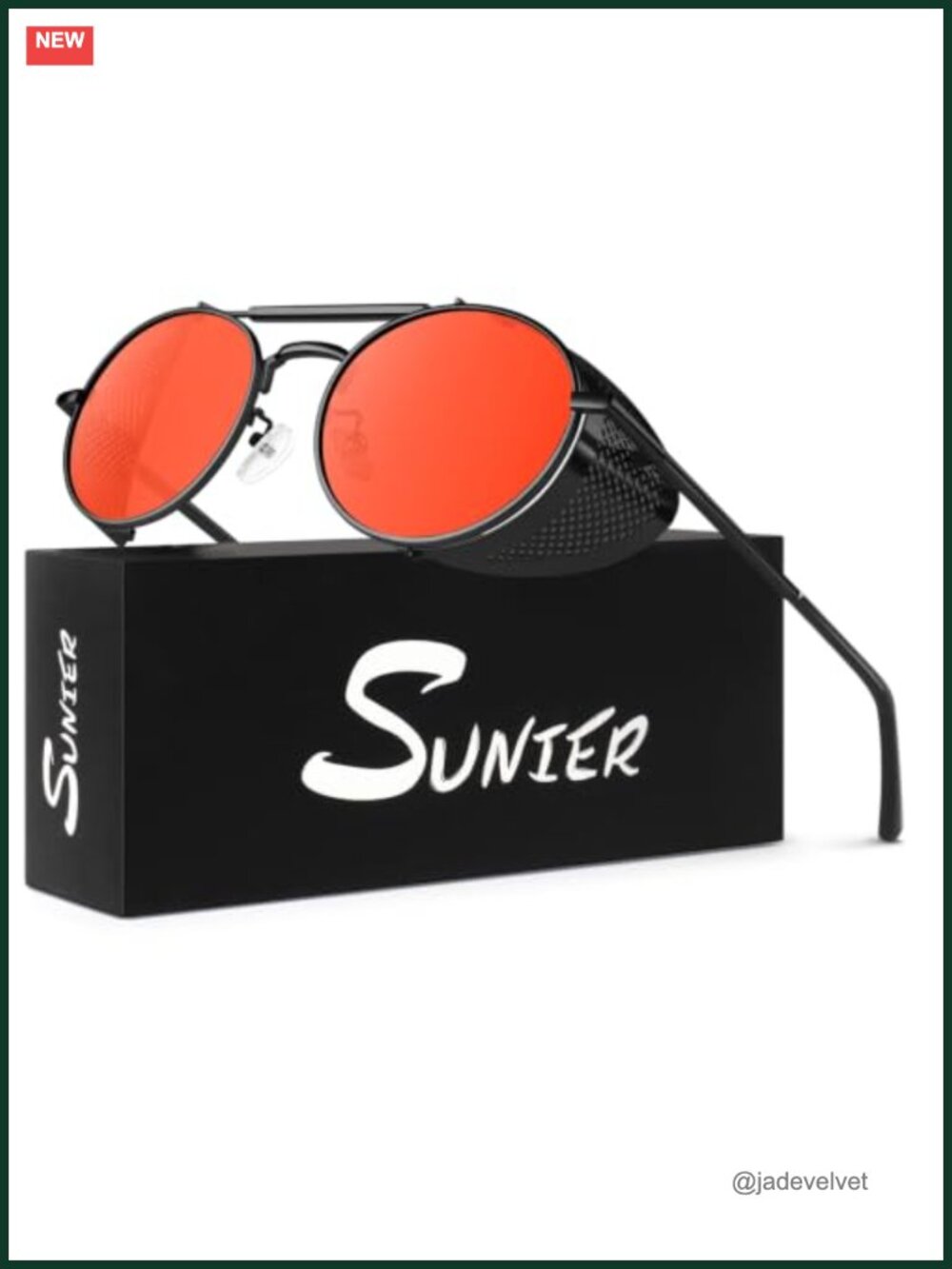 Round Polarized Steampunk Sunglasses Side Shield Goggles UV400 Metal Frame
